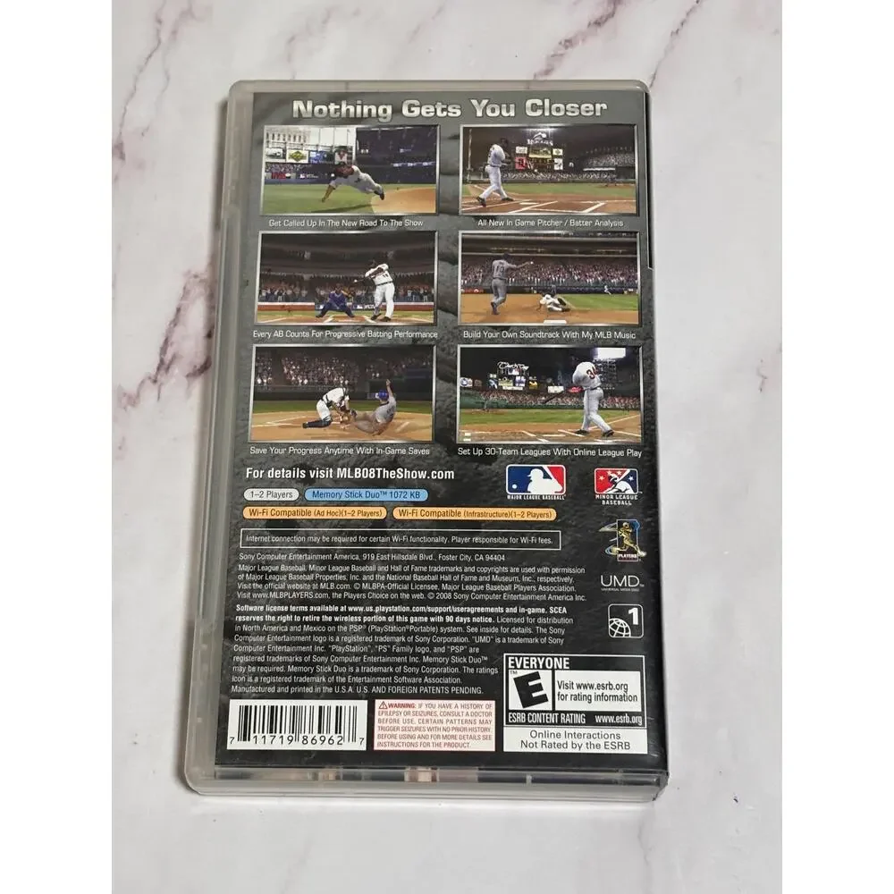MLB 08 The Show Sony Playstation 2008 PSP Video Game Major League Baseball CIB